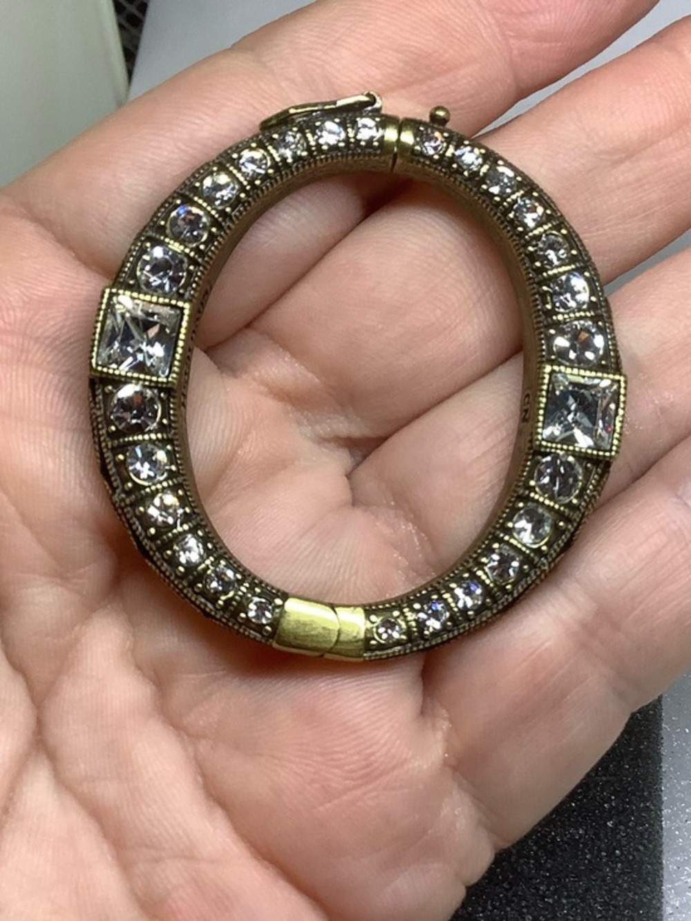 Authentic Heidi Daus Swarovski Crystal Hoop Brooch